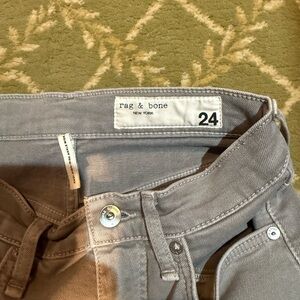 Rag and bone andi high rise flare crop gray denim